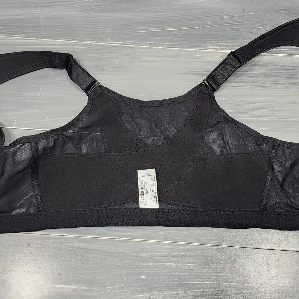Glamorise Bra 1265 Magic‎ Lift Front Close Back Support Bra 50F Black - Picture 6 of 9